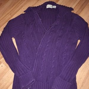 Large St. John’s Bay Purple ZIP Sweater